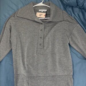 Sincerely Jules Heather Gray Collared Knit Pullover